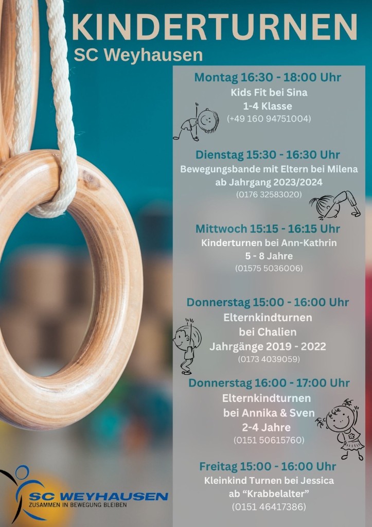 Kinderturnen SC Weyhausen – Kursübersicht 2026